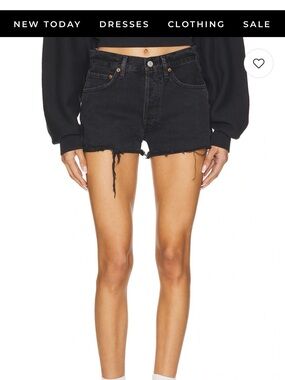 AGOLDE Parker Black Distressed High-Rise Jean Shorts